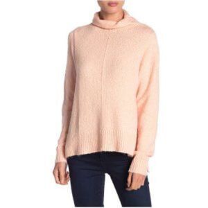 NWT FREE PRESS Long Sleeve Turtleneck High Low Sweater Coral Pale Sz XXL
